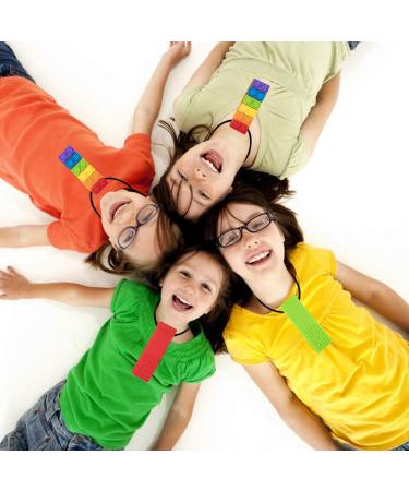 Gmuret Baby Teether Necklace - Silicone Teething Toys for Autism | 5 Pack Rainbow Pendant - Buy Online on GoSupps.com