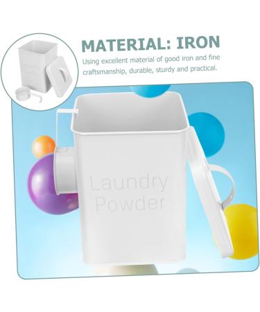 Baluue 2 Sets Washing Storage Bucket Stackable Storage Drawers Laundry White Wrought Iron - Buy Online on GoSupps.com