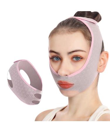 Zwpontia Face Sculpting Strap Double Chin Strap V Shaped Face Shaper Lift Bandage Double Chin Eliminator Reusable Breathable Adjustable Design for Face Neck
