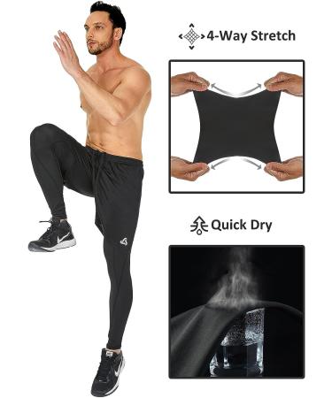 SILKWORLD Men's 2 in 1 Running Compression Athletic Pants with Zipper Pockets - Black, Large - Buy Online on GoSupps.com