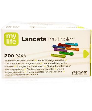 Mylife Multicolour lancets Pack of 200 30g Single use Disposable lancets by YPSOMED