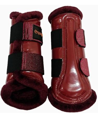 Equipride HORSE BRUSHING BOOTS SPARKLY GLITTER MATERIAL XL to Pony (Full (L) Burgundy) Full (L) Burgundy - Buy Online on GoSupps.com