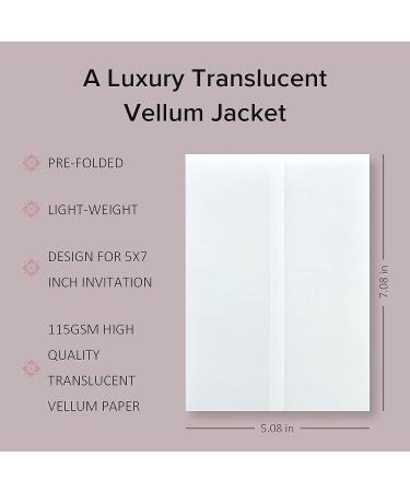 Puremigo 100 Pack Pre-Folded Vellum Jackets for 5x7 Invitations - Transparent 115GSM Wedding Wraps - Buy Online on GoSupps.com