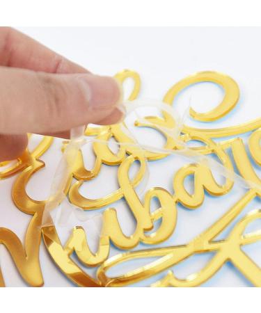 Eid Mubarak Cake Toppers Golden Acrylic Moon Cake Topper for Islamic Muslim Festival Kareem Ramadan Cupcake Decorations Supplies - Buy Online on GoSupps.com