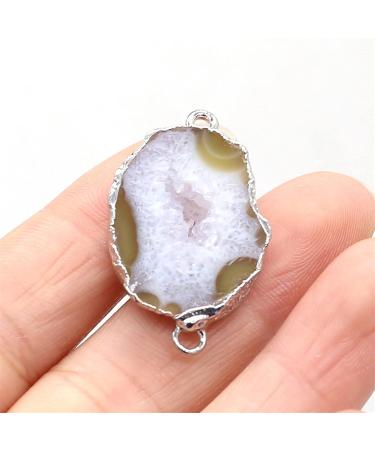 1PC Natural Stone Gem Irregular Geode Edge Connector Handmade Crafts Necklace Bracelet Accessories for Women 20x30-25x35mm Full of Texture (Color : Green) - Buy Online on GoSupps.com