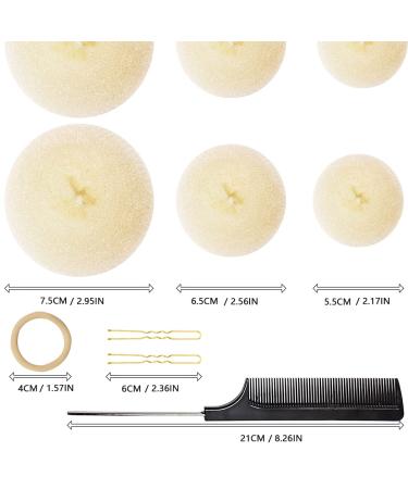 MeetFavorite Hair Bun Maker Set - 10 Piece Donut Bun Shaper Kit with Elastic Bands & Pins (Golden) - Buy Online on GoSupps.com