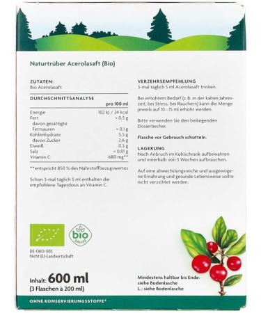 Acerola Juice by Schoenenberger - Pure Medicinal Plant Juice for Immune Support | Buy Internationally - Buy Online on GoSupps.com