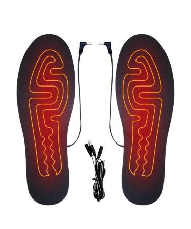 YTYZC Winter Outdoor Sports Feet Warm Insole USB Heated Carbon Fiber Shoes Comfortable Cutable Size Waterproof 36-46 yards D