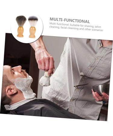 Frcolor Professional Wooden Razor Brush - 2-St Hair Cutting & Shaving Brush for Men | Hair Removal & Cleaning Tool Gift - Buy Online on GoSupps.com