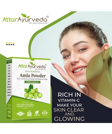 Attar Ayurveda Pure Amla Powder for Hair Growth - 100% Natural No Preservatives Reduces Skin Blemishes - 250g - Buy Online on GoSupps.com