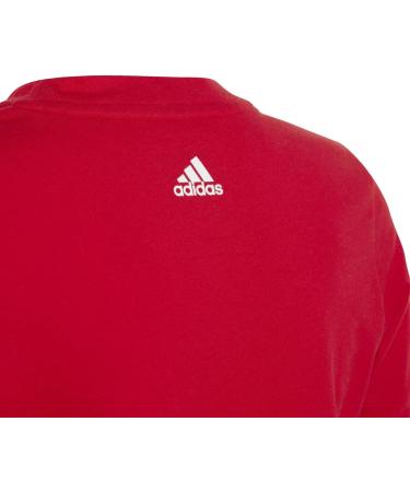 adidas Unisex Kids U Lin Tee T-Shirt (Short Sleeve) 164 - Better Scarlet/White | Shop Internationally for Quality Kids Apparel - Buy Online on GoSupps.com