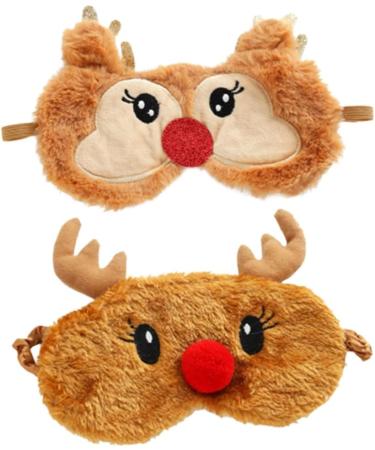 Shop NOLITOY 4 Pcs Animal Eye Masks | Plush Rudolph Eye Cover for Travel & Sleep | Soft Blindfolds for Comfort & Style - Buy Online on GoSupps.com