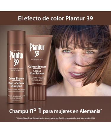  Plantur 39 Plantur 39 Color Braun - Phyto Shampoo with caffeine - 2 x 250 ml - For brunettes - Gray mask - Menopausal hair loss treatment - Buy Online on GoSupps.com