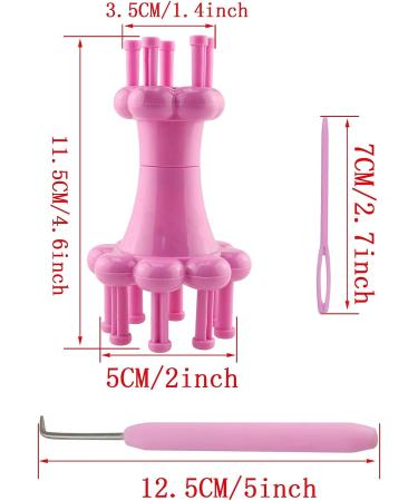 HJ Garden Double-Head Knitting Tool Set - DIY Knit Spool Loom Kit with Yarn Rope Hook - Pink - Buy Online on GoSupps.com