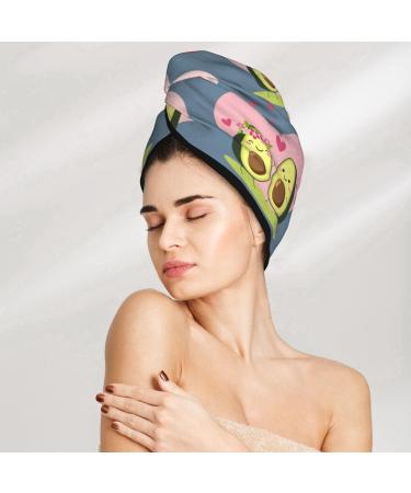 Avocado Lovers Hair Towel Wrap - Quick Drying Hair Turban with Button | Ultimate Hair Drying Towel - Buy Online on GoSupps.com