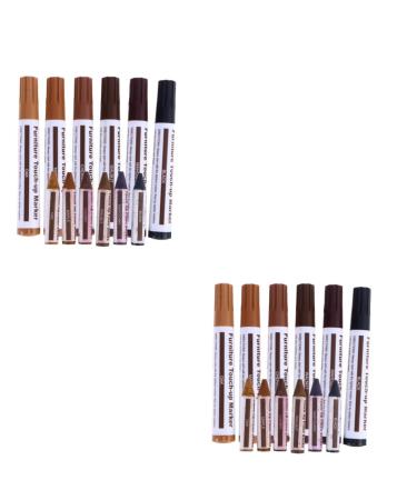 Healeved 2pcs 12 1 furniture scratch repair wooden furniture repair furniture touch up pen floor repair kit As Shownx2pcs 1 count (Pack of 1)