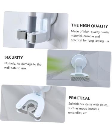 Mobestech Self-Adhesive Mop Clip Hook - No Punch Broom Organizer & Gripper - White Plastic Holder for Easy Storage | International Shipping Available - Buy Online on GoSupps.com