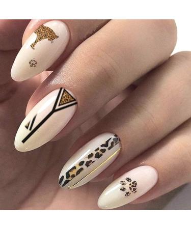 Leopard Print Nail Stickers Set - 12 Sheets Water Transfer Decals for Geometric Animal Art Designs, Manicure Supplies - Buy Online on GoSupps.com