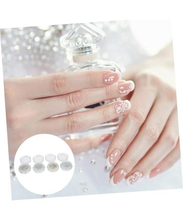 minkissy 8 Boxes Nail Accessory Half Round Imitation Pearls Floral Button up Diy Manicure Pearls White Silk Ribbon Crafts Decoration Floral Decorations Buttons Resin Detachable Supplies - Buy Online on GoSupps.com