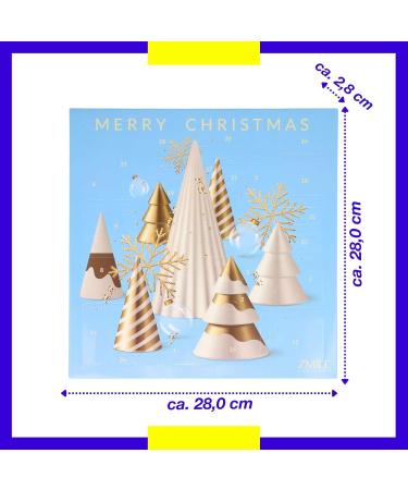 BriConti ZMILE COSMETICS Beauty Advent Calendar 3D Christmas Trees 24 surprises for making up and styling in the traditional door Advent calendar with vegan cosmetics - Buy Online on GoSupps.com