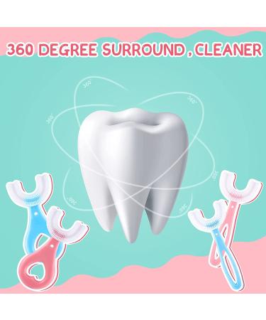 Kids U Shaped Toothbrush 4 Pack - Soft Silicone Head - Age 2-6 - 360 Degree Oral Cleaning - Toddlers & Children - Buy Online on GoSupps.com