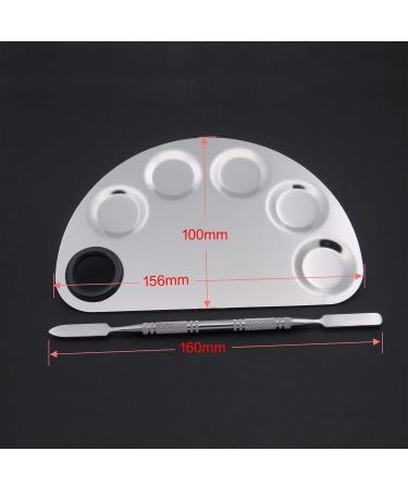YuuHeeER Stainless Steel Artist Palette - 6 Holes Makeup & Nail Art Mixing Plate for Perfect Blending | International Shipping - Buy Online on GoSupps.com