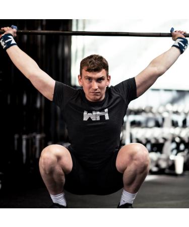 Weightlifting House Wrist Wraps - Professional 18 Gym Support for Men and Women - Blue and White - Buy Online on GoSupps.com