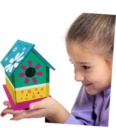 Unomor 2-Station DIY Wooden Bird Nest & House for Little Birds - Unfinished Birdhouses for Crafting - Buy Online on GoSupps.com