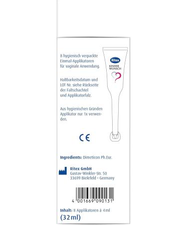 Buy Ritex Fertility Lubricant - 8 Applicators (4 ml each) for Enhanced Conception - International Shipping Available - Buy Online on GoSupps.com