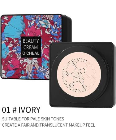 GL-Turelifes Mushroom Head CC Cream Air Cushion Foundation Water Feeling Flawless BB Cream Moisturizing Oil Control Long Lasting Lightweight & Smoothing Natural Concealer (F-01 Ivory 0.53 Oz) 15 g (Pack of 1) F-01 Ivory - Buy Online on GoSupps.com