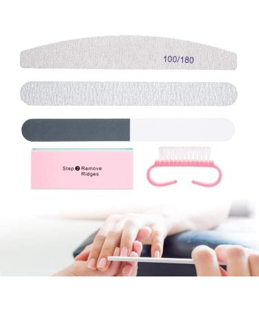 Set Of 5 Durable Nail Files and Powder Brushes - Buffing Tools with Various Grits for UV Gel Polish and Nail Accessories - Buy Online on GoSupps.com
