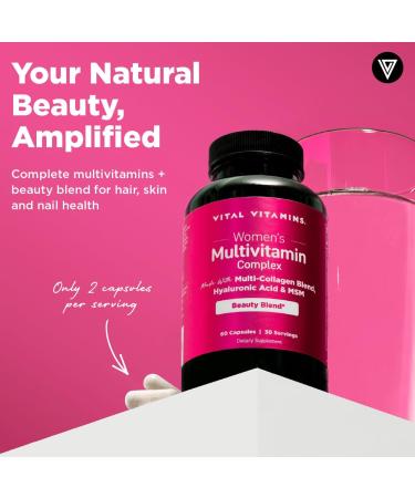 Vital Vitamins Women's Multivitamins 60 ct + Hyaluronic Acid Capsules 60 ct - Buy Online on GoSupps.com