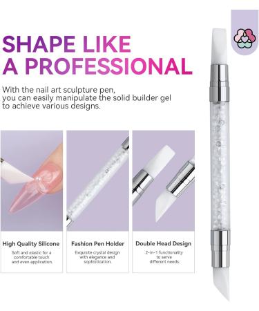  Saviland SAVILAND 3D Nail Gel 60g Solid Sculpture 3D Builder Gel with Chrome Powder Gold and Silver Sculpting Brush Multifunctional Clear Sculpting Nail Glue for DIY Nail Design - Buy Online on GoSupps.com