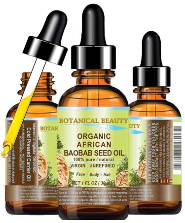 Organic African Baobab Oil - 100% Pure Cold Pressed Carrier Oil for Skin, Hair, Lips, and Nails - 1 fl. oz (30ml) - Buy Online on GoSupps.com