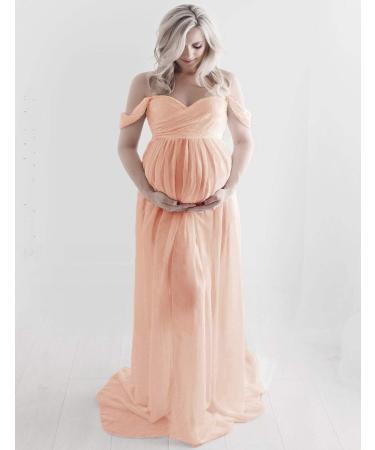 Maeau Maternity Photography Props Dress - Elegant Women's Maternity Dress for Wedding Party Photoshoot in M Pink - Buy Online on GoSupps.com