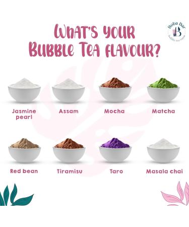 MBTK - 8 (Boba Bar London | Pearlicious Milk Bubble Tea Kit | 8 Milk Tea Flavours | 8 Boba & Jelly Toppings | Tapioca Pearls | 8 Bamboo Straws | 8 Tea Bags | 2 Recipe Cards ) - Buy Online on GoSupps.com