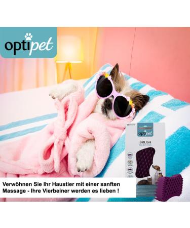 Optipet 3-in-1 Animal Brush for Dogs & Cats | Shorthair | Safe Massage Wet Use | Strengthens Fur & Removes Hair | Washable & Easy Care - Buy Online on GoSupps.com