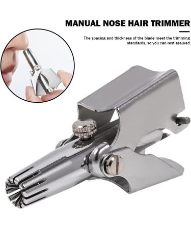 Stainless Steel Nose Hair Trimmer - Manual Shaver for Men | Washable Ear & Nose Hair Removal Tool - Buy Online on GoSupps.com