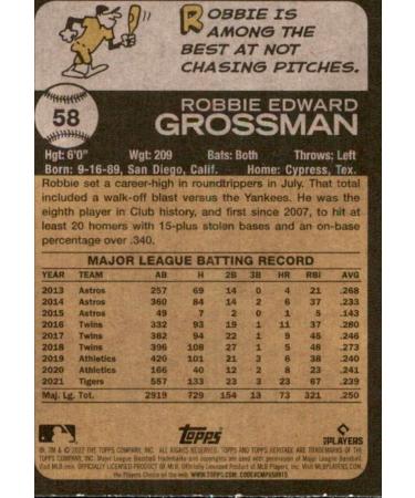2022 Topps Heritage #58 Robbie Grossman NM-MT Tigers - Buy Online on GoSupps.com