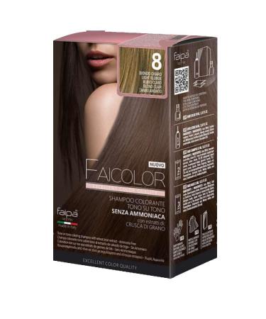 Faipa Faicolor shampoo dye clay on tone without ammonia 8 light blonde