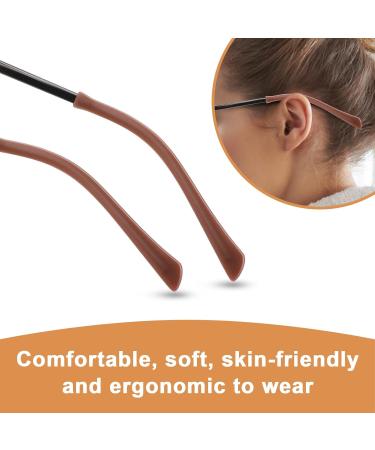 Aster 8 Pairs Anti-Slip Silicone Glasses Bracket Covers - Rubber End Caps for Sports & Reading Glasses (Black/Brown) - International Shipping Available - Buy Online on GoSupps.com