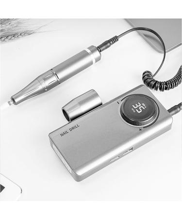 Nail Drill Rechargeable Professional Electric Nail File 35000RPM Portable Nail Drill with 6 Drill Bits for Acrylic Nails Gel Manicure Pedicure Polishing Tool for Salon & Home Use Silver - Buy Online on GoSupps.com
