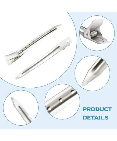 24 Pcs Duck Billed Hair Clips - Styling Sectioning Silver Metal Clips for Women | Alligator Curl Clips for Long Hair Roller Salon - 24 Pack - Buy Online on GoSupps.com