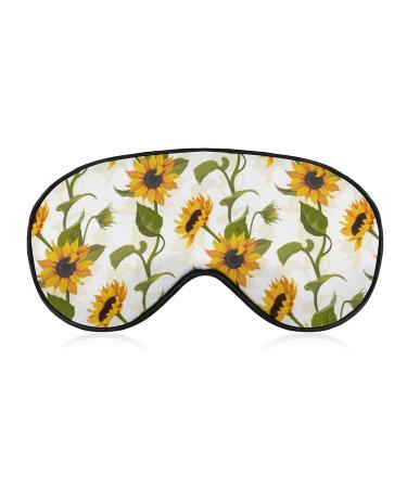 Sunflower Floral Sleep Mask for Women Adjustable Sleeping Eye Shades Cover with Elastic Strap