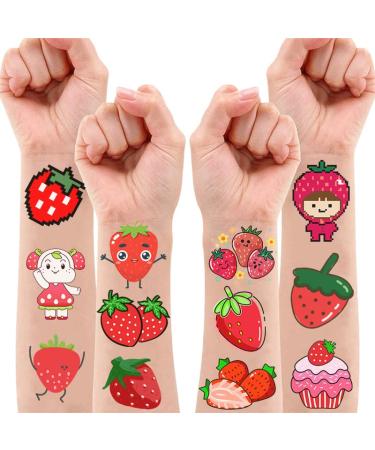 96 Pcs Strawberry Temporary Tattoos Strawberry First Birthday Party Strawberry Party Decorations Strawberry Party Favors Kids Gifts Girls Boys Classroom School Prizes Themed