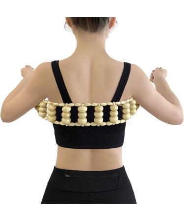 Deston Wood Back Massager Roller Rope - Manual Massage Strap for Pain Relief in Back, Neck, Shoulders, Legs, Waist - Wooden Therapy for Lymphatic Drainage, Anti Cellulite, Muscle Recovery - Buy Online on GoSupps.com
