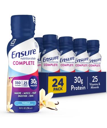 Ensure COMPLETE Nutrition Shake 30g Protein Meal Replacement Immune Health Strawberry & Vanilla Pack of 24 (2 Flavors)