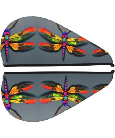 Cute Dragonfly Coral Velvet Dry Hair Cap | Quick-Dry Hair Towel Wrap for Men & Women | Ideal Travel & Home Accessory - Buy Online on GoSupps.com
