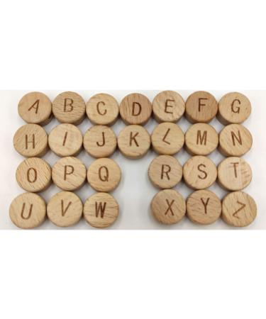 104pcs Oblate Wooden Alphabet Beads - Safe DIY Teething Accessories for Craft Jewelry Making - Buy Online on GoSupps.com