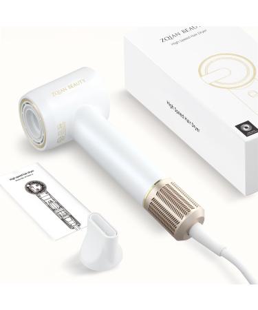 High-Speed Ionic Hair Dryer - 200 Million Negative Ions | 110 000 RPM Brushless Motor | Fast Drying & Low Noise | Magnetic Concentrator Nozzle (White) - Shop Internationally - Buy Online on GoSupps.com